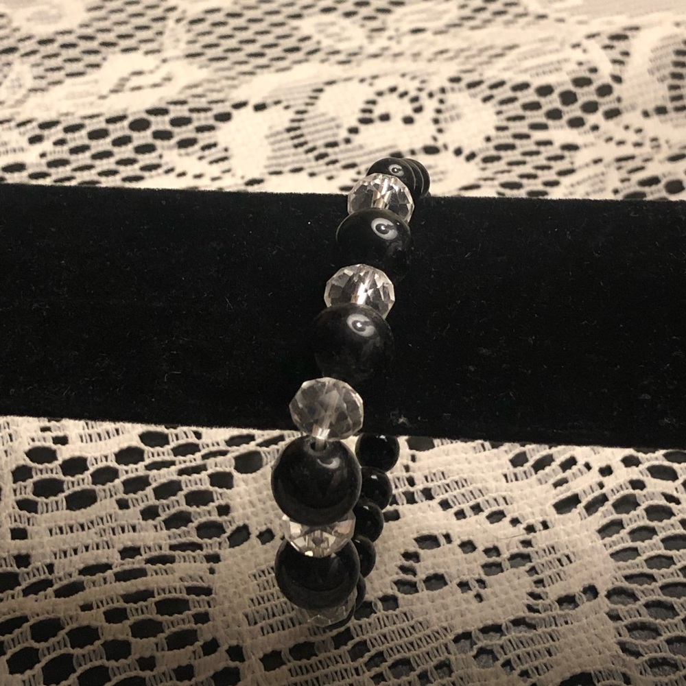 Black and Clear Beaded Bracelet